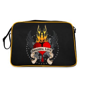Burning Love (Heart & Banner) 03 - Retro Bag - black/gold - Back
