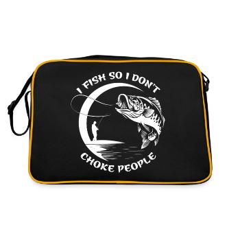 Pêcher Pêcheur Canne à pêche - Sac Retro - noir/or - Dos