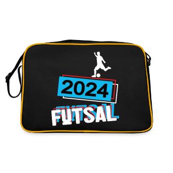 Futsal 2024 Futsaler Futsalspieler Hallenfußball - Retro Tasche - Schwarz/Gold - Hinten