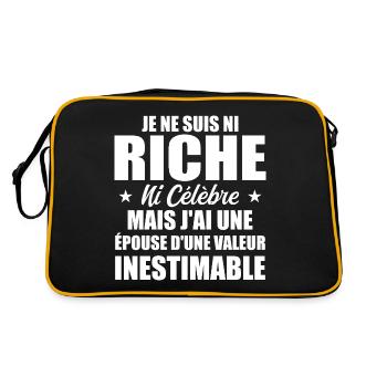 I'm neither rich nor famous humor - Retro Bag - black/gold - Back
