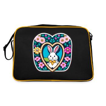 Lapin de Pâques Beaucoup de fleurs - Sac Retro - noir/or - Dos