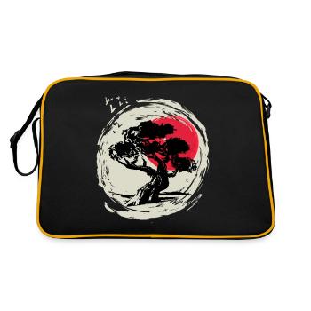 Bonsaï Art Coucher de soleil japonais - Sac Retro - noir/or - Dos