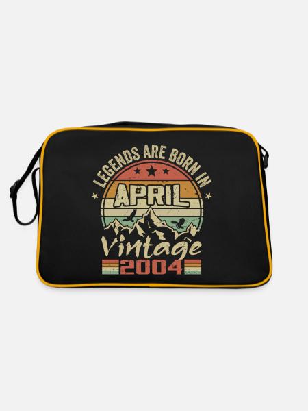Né En Avril 2004 Vintage - Cadeau Avril 2004 - Sac Retro - noir/or - Dos