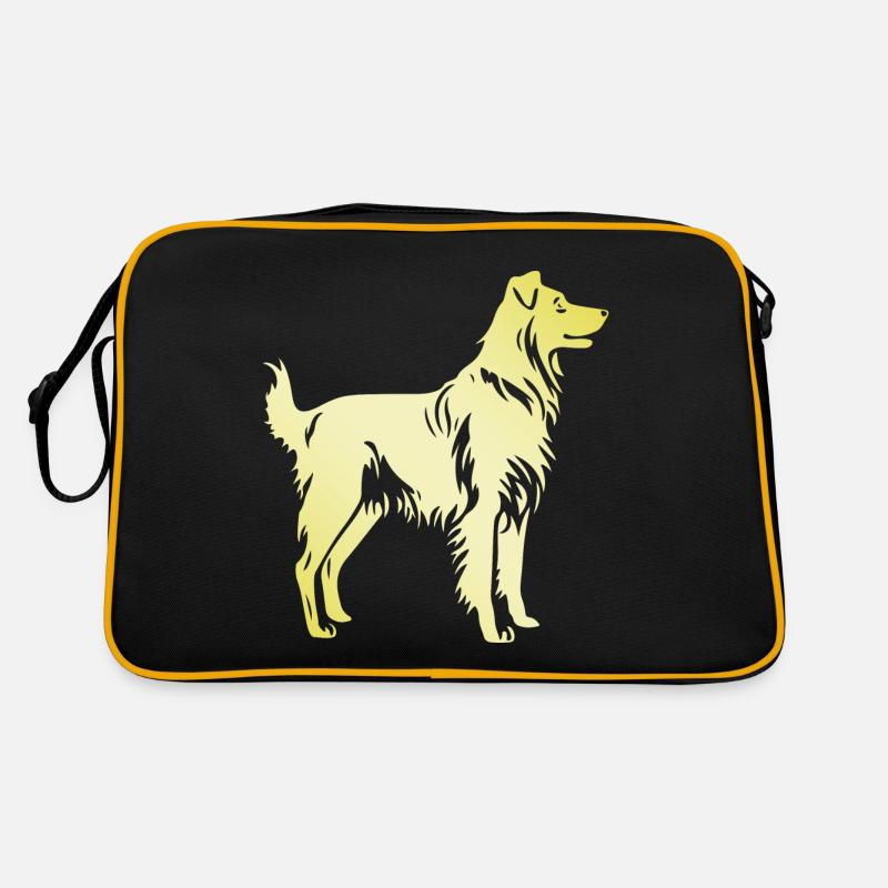 Australian Shepherd Hund Silhouette Retro Tasche