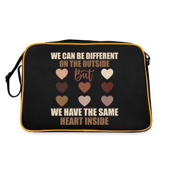 Same Heart Inside - Black History Month, Men Women - Sac Retro - noir/or - Dos