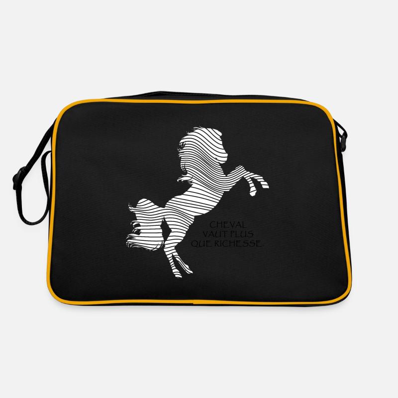 Cheval Noir et Blanc Sac Retro