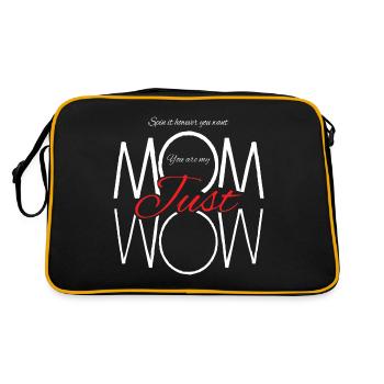 Du bist meine Mutter einfach nur wow Muttertag - Retro Tasche - Schwarz/Gold - Hinten