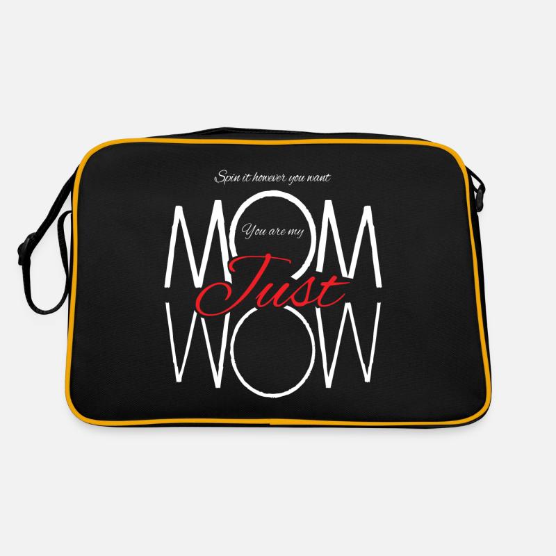 Du bist meine Mutter einfach nur wow Muttertag - Retro Tasche - Schwarz/Gold