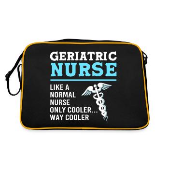 Altenheim Altenpflegerin Krankenpfleger - Retro Tasche - Schwarz/Gold - Hinten