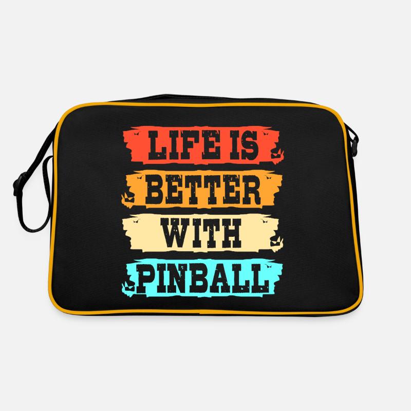 Pinball Flipper - Retro Tasche - Schwarz/Gold