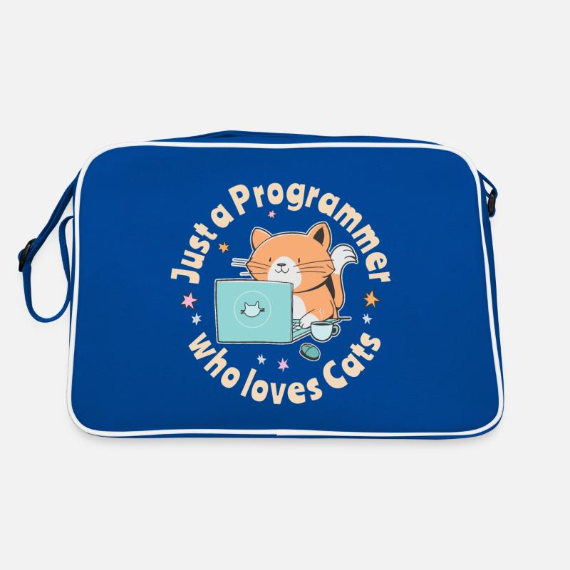Nur ein Programmierer, der Katzen liebt Retro Tasche
