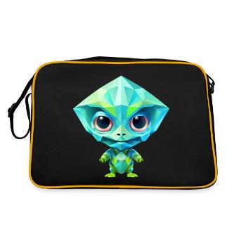 Alien Alien Green Polygon - Retro Bag - black/gold - Back