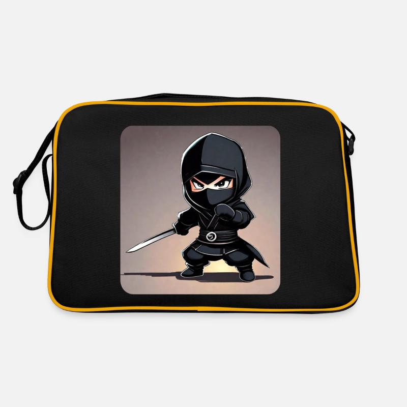 Mignon petit ninja avec épée katana Sac Retro