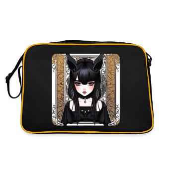 Mystérieuse fille gothique cool - Sac Retro - noir/or - Dos