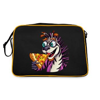 Indulgence des amateurs de pizza zèbre - Sac Retro - noir/or - Dos