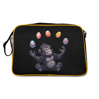 Jongleur de gorille de Pâques avec des œufs - Sac Retro - noir/or - Dos