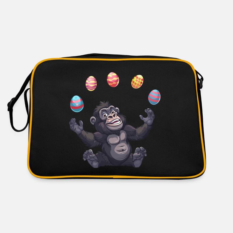 Jongleur de gorille de Pâques avec des œufs Sac Retro