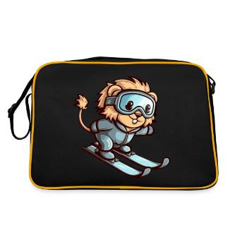 Lion on Ski Winter Adventure - Retro Bag - black/gold - Back