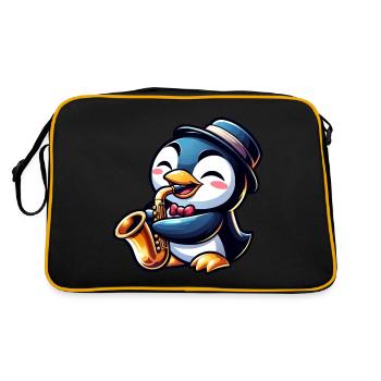 Penguin Saxophone Musicien de jazz Saxophoniste - Sac Retro - noir/or - Dos