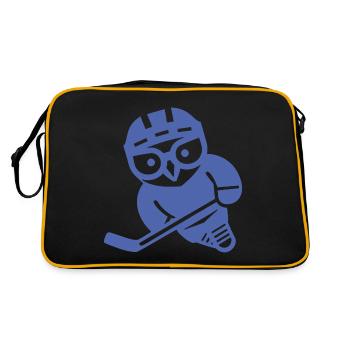 Hockey sur glace hibou silhouette harfang des neiges joueur - Sac Retro - noir/or - Dos
