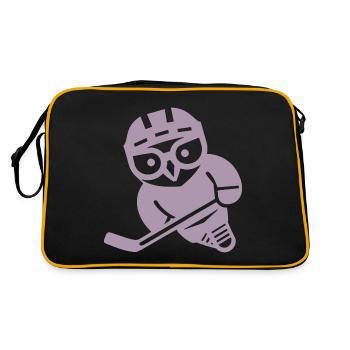 Hockey sur glace hibou silhouette harfang des neiges joueur - Sac Retro - noir/or - Dos