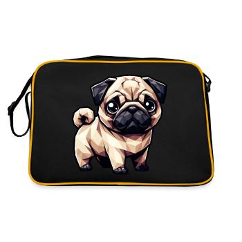 Chien Carlin Polygone Design géométrique - Sac Retro - noir/or - Dos