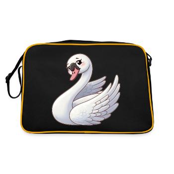 White swan as a heavenly angel - Retro Bag - black/gold - Back