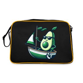 Cool summer sailing dinghy with avocado - Retro Bag - black/gold - Back