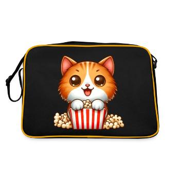 Giraffe Popcorn Kino Film Filme Filmabend - Retro Tasche - Schwarz/Gold - Hinten