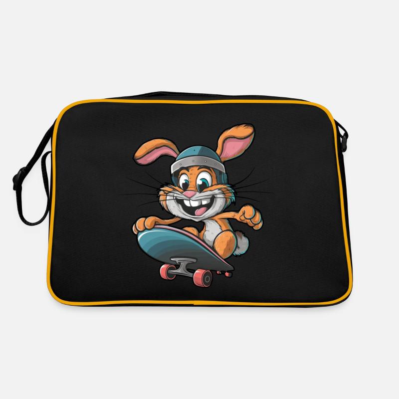 Cute Rabbit Skateboard Skateboarder Funny Retro Bag