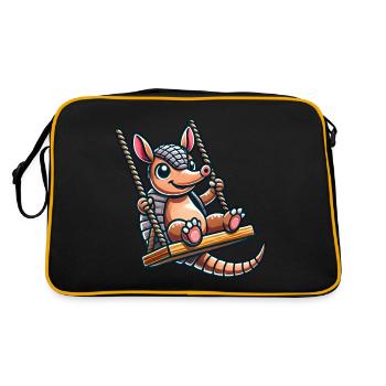 Funny Armadillo Swing Cartoon Playground - Retro Bag - black/gold - Back