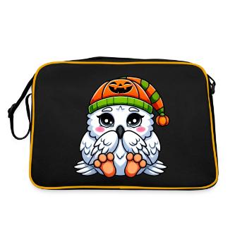 Halloween Lapin Citrouille Octobre Mignon Dessin animé - Sac Retro - noir/or - Dos