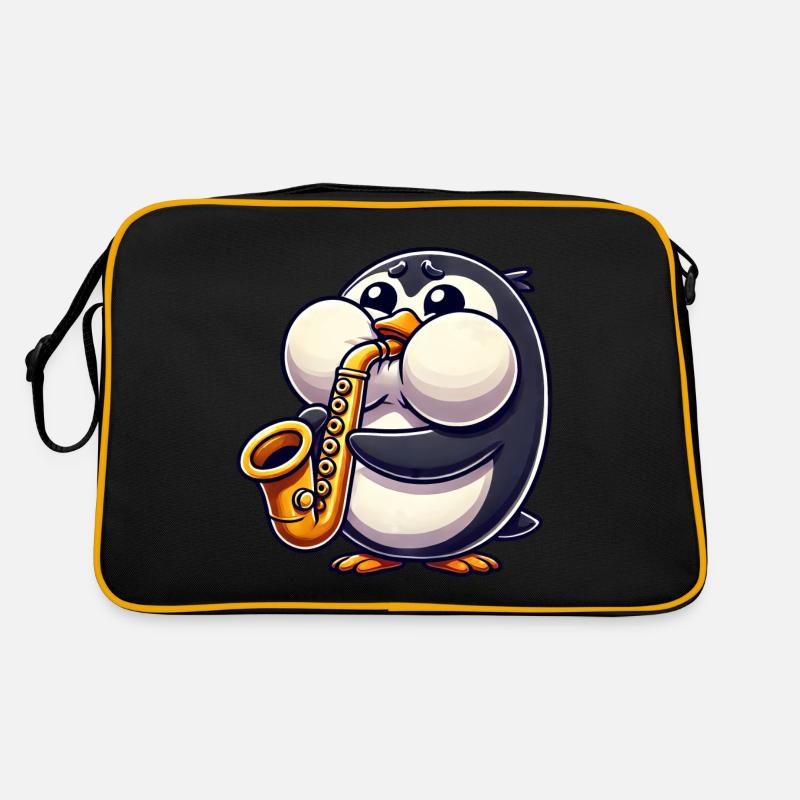 Pingouin Saxophone Musique classique Joues épaisses Sac Retro