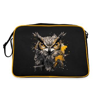 Owl Head - Retro Bag - black/gold - Back