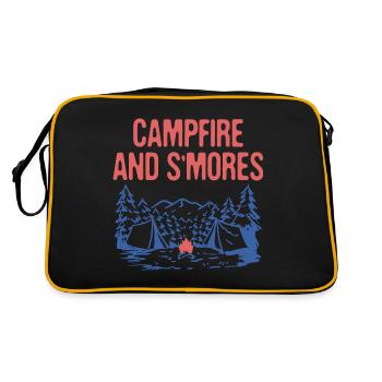 Campfire and S'mores Foodie Camping Food Lover - Retro Bag - black/gold - Back