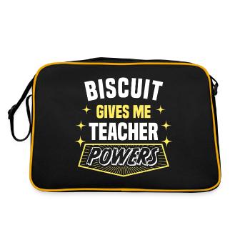 Biscuit Gives Me Teacher Powers Funny Professor - Retro Tasche - Schwarz/Gold - Hinten