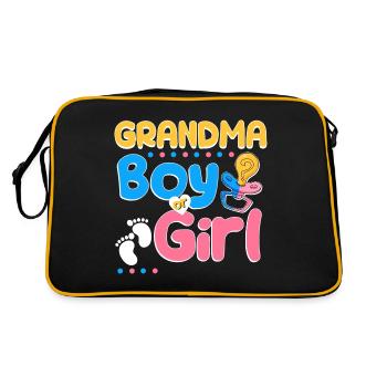 Pink or Blue Grandma Loves You Best Granny Ever - Retro Bag - black/gold - Back