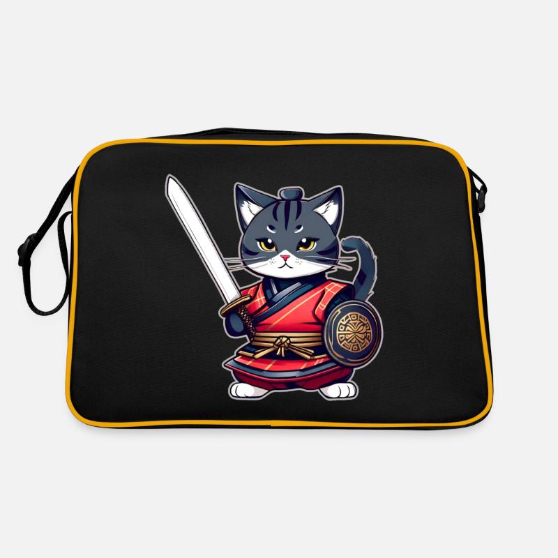 Mignon chat samouraï Sac Retro