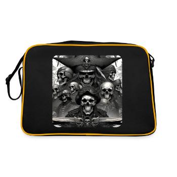 Pirates with skulls - Retro Bag - black/gold - Back