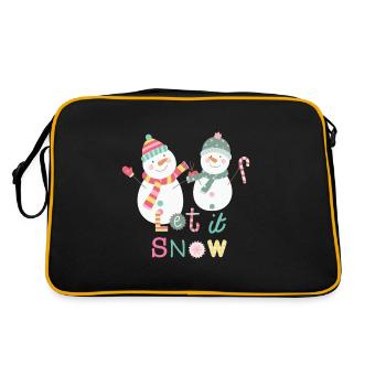 Fun Snowman Let It Snow Colorful Christmas - Retro Bag - black/gold - Back
