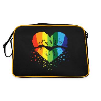 Rainbow LGBT Gay Lesbian T-Shirt - Sac Retro - noir/or - Dos