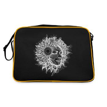 Boho Artwork, Woman with Sun Pattern - Retro Bag - black/gold - Back