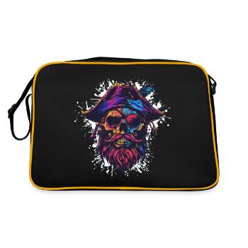 Crâne de pirate - Sac Retro - noir/or - Dos