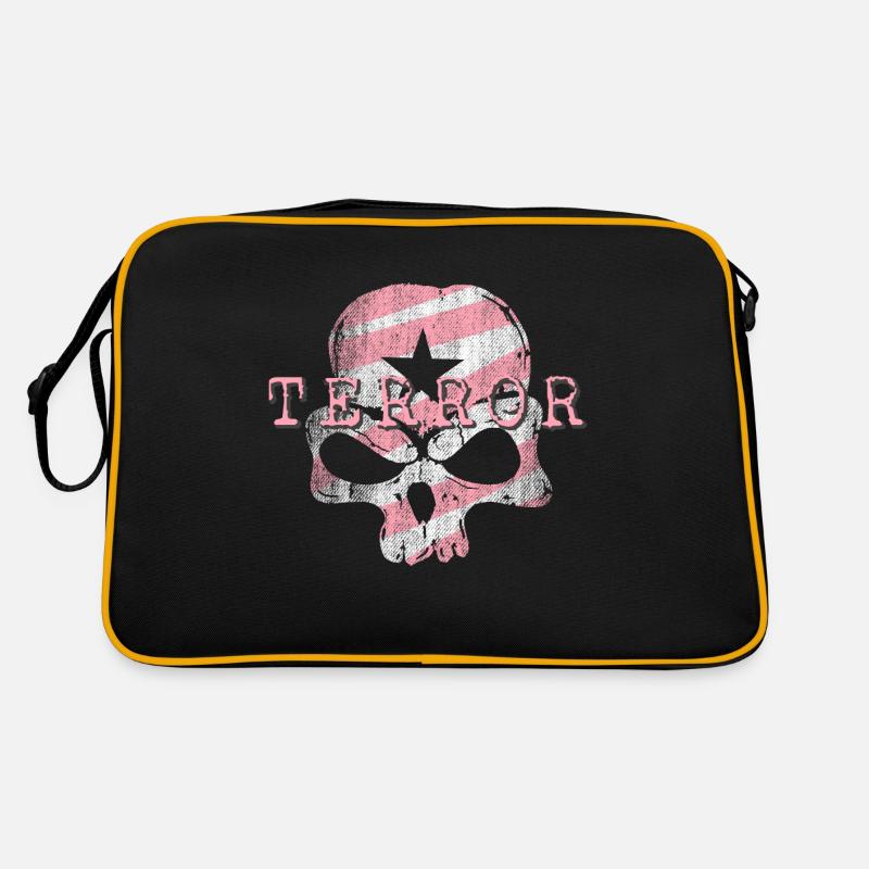 rose rose violet crâne terreur Sac Retro
