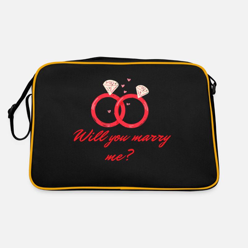 HEIRATSANTRAG - Retro Tasche - Schwarz/Gold