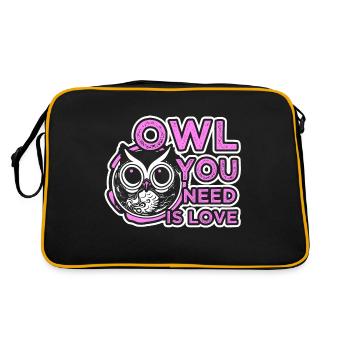Owls Are Love Owl Owl you need - Retro Bag - black/gold - Back