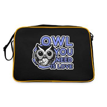 Owl you need is Love LOVE Saying - Retro Bag - black/gold - Back