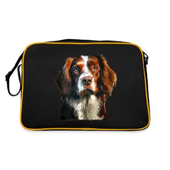 epagneul breton - Sac Retro - noir/or - Dos