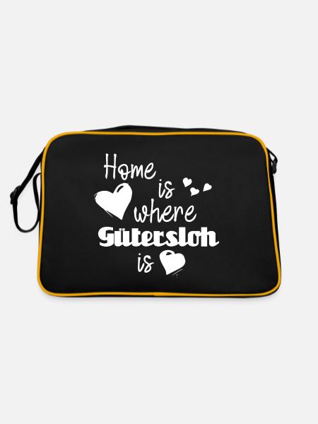 Zuhause in Gütersloh - Home is where Gütersloh is - Retro Tasche - Schwarz/Gold