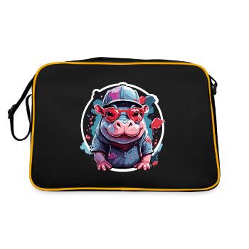 Hippopotame Cool and Cool avec casquette de lunettes de soleil - Sac Retro - noir/or - Dos